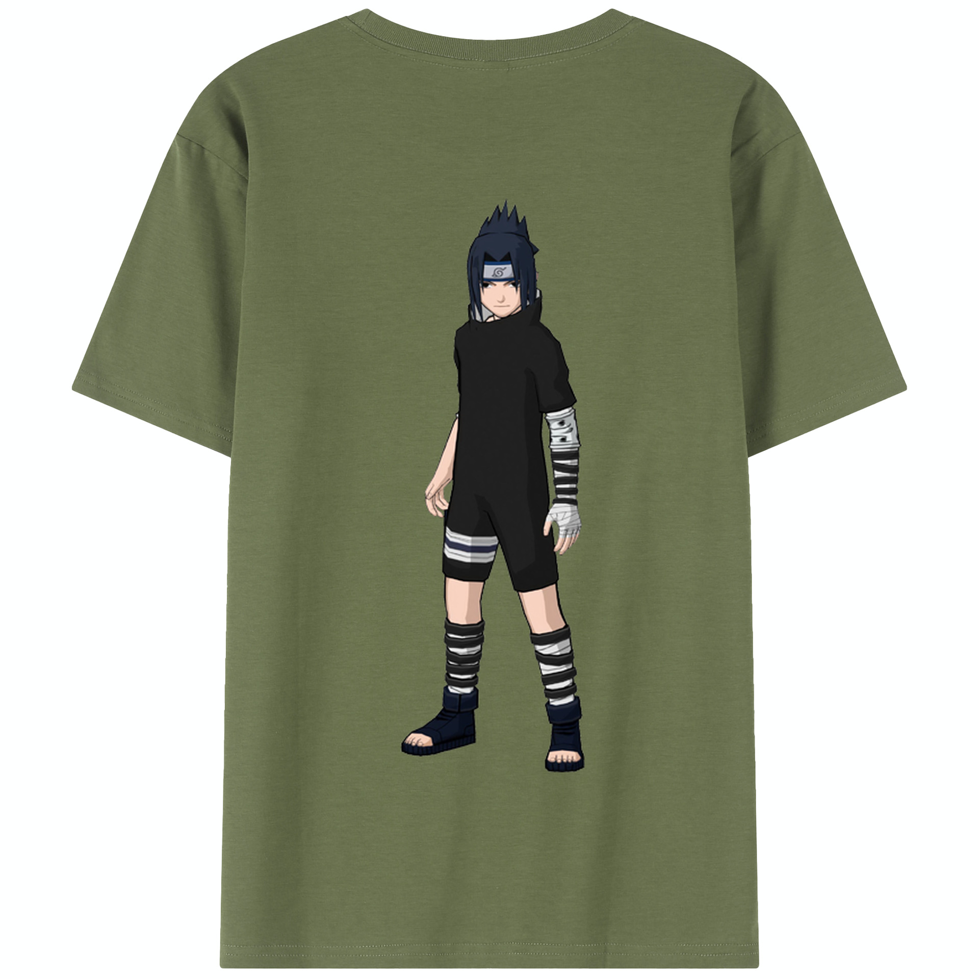 （画像用） NARUTO -ナルト- うちは サスケ Uchiha Sasuke 綿100％半袖Tシャツ（背面プリント）